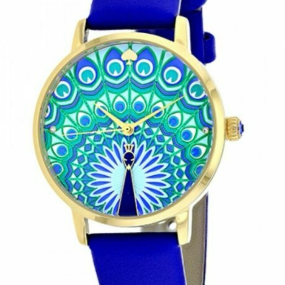 Kate Spade Blue and Gold Peacock Watch